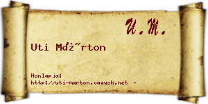 Uti Márton névjegykártya